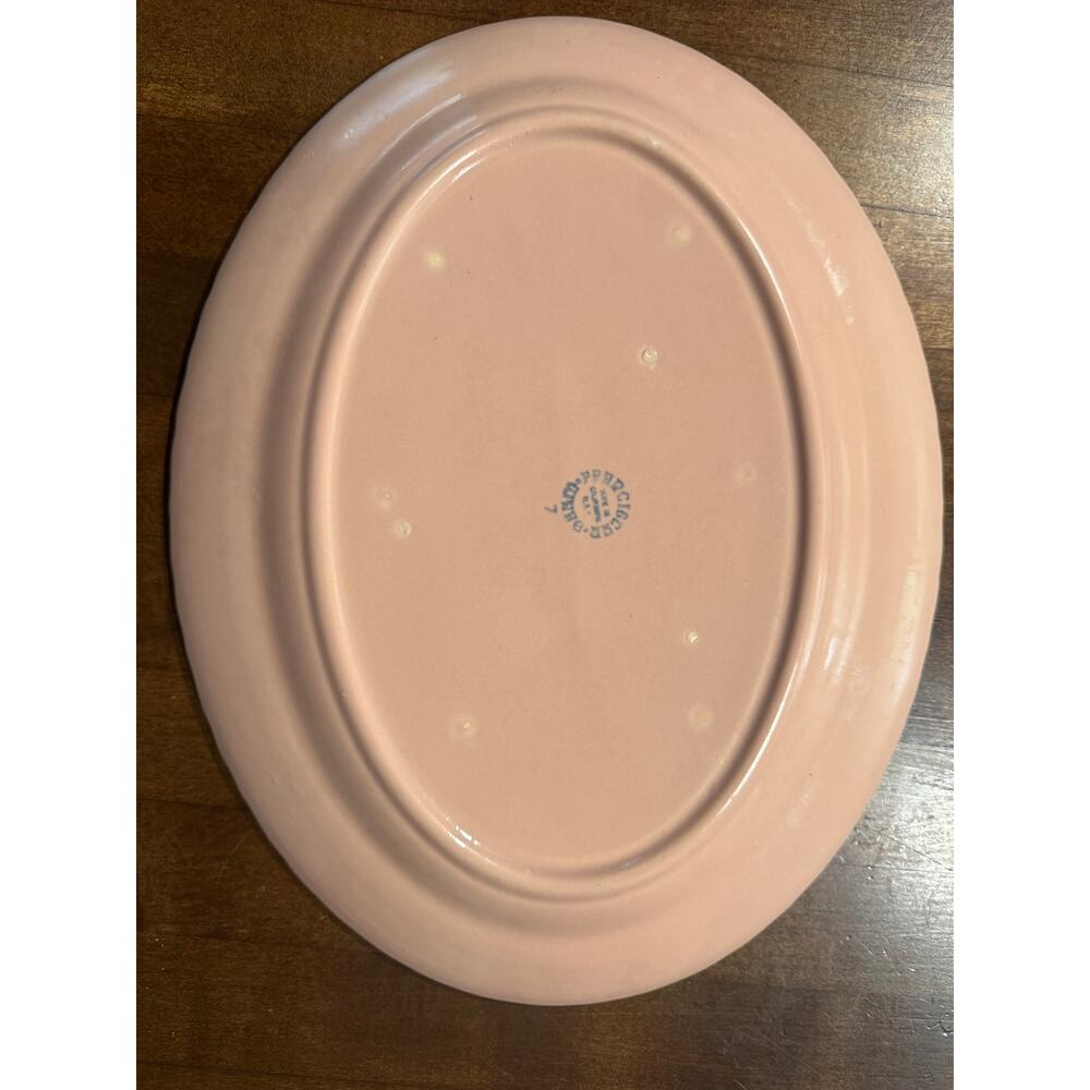 Franciscan Coronado Swirl 13" Oval Serving Platter in Matte Coral Beige - Picture 2 of 2